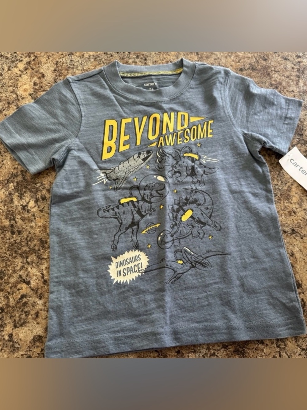 NWT Boys Carters 2T Dinosaur Space Astronaut Short Sleeve Tee Shirt Tshirt